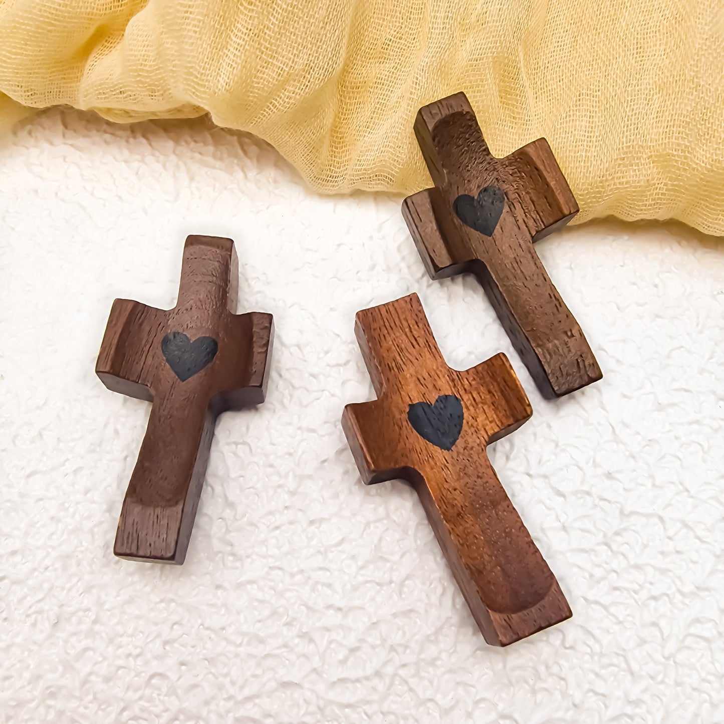Set de 3 Cruces de Madera Decorativas | Símbolo con Significado | Para Hogar, Oficina o Regalo Especial