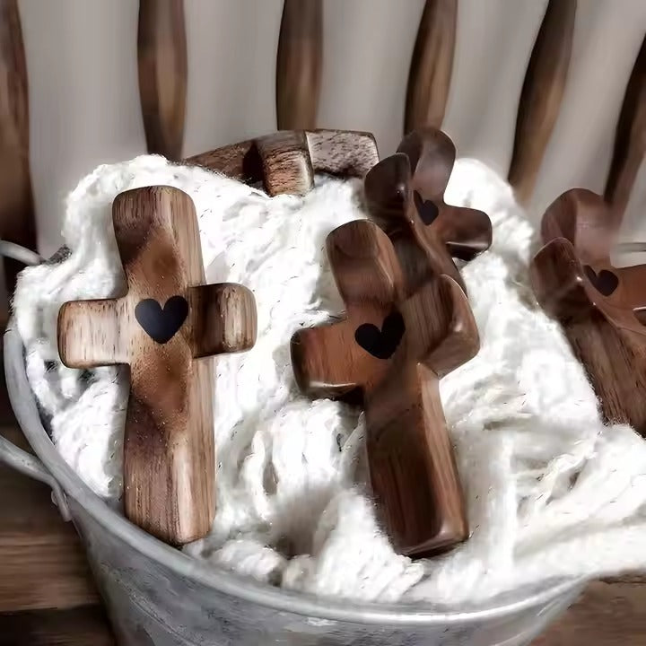 Set de 3 Cruces de Madera Decorativas | Símbolo con Significado | Para Hogar, Oficina o Regalo Especial