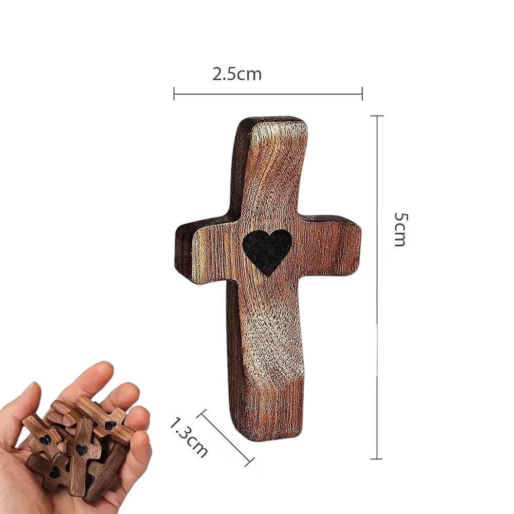 Set de 3 Cruces de Madera Decorativas | Símbolo con Significado | Para Hogar, Oficina o Regalo Especial