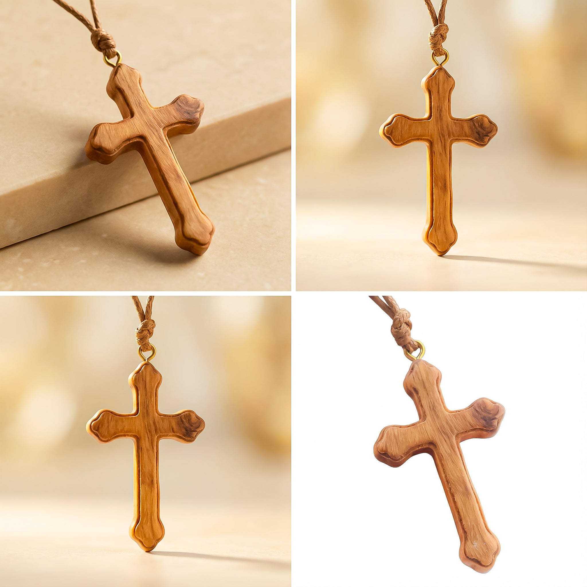 Colgante cruz de olivo hecha a mano | Protección y Artesanía