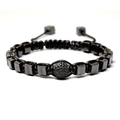 Bracelet Shamballa de Hematita, Natural Stone, Bracelet Man