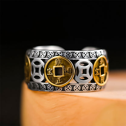 TIBETAN RING ROTATING RING WITH MANTRA "Om Mani Padme Hum"