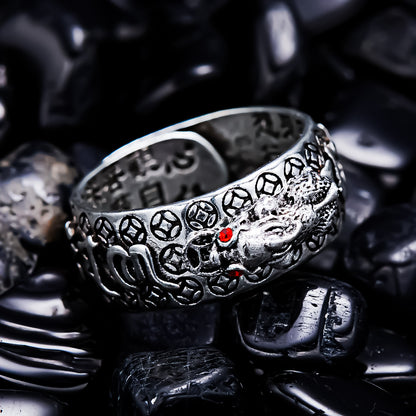 TIBETAN RING ROTATING RING WITH MANTRA "Om Mani Padme Hum"