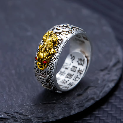 TIBETAN RING ROTATING RING WITH MANTRA "Om Mani Padme Hum"