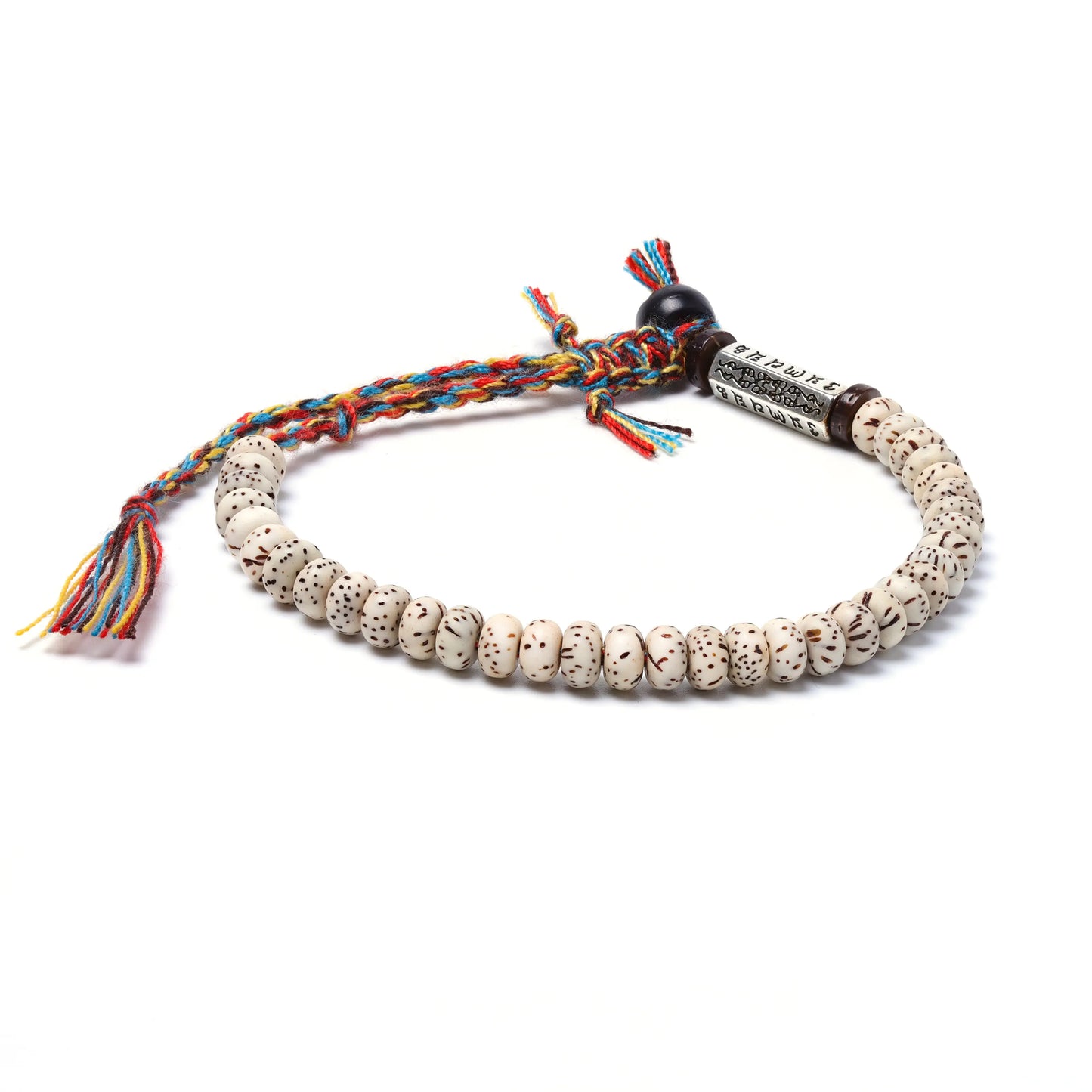 Handmade Tibetan Buddhist bracelet with hand carved bodhi seeds, super thin style