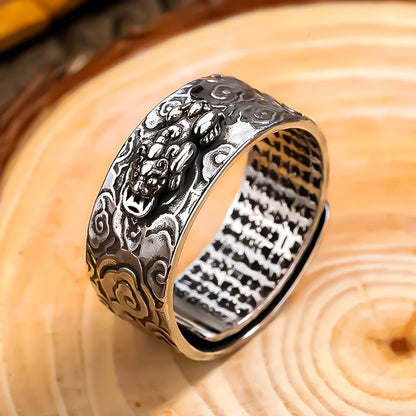 TIBETAN RING ROTATING RING WITH MANTRA "Om Mani Padme Hum"