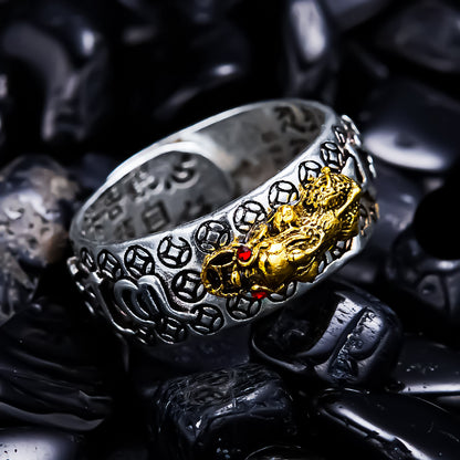 TIBETAN RING ROTATING RING WITH MANTRA "Om Mani Padme Hum"