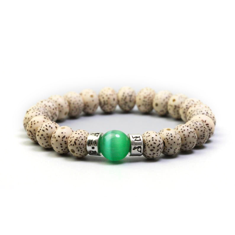 Tibetan Buddhist Cat Eye Beaded Bracelet