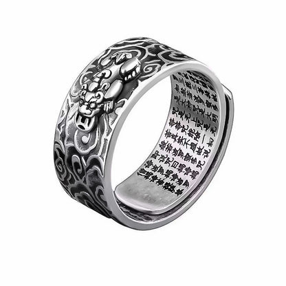 TIBETAN RING ROTATING RING WITH MANTRA "Om Mani Padme Hum"