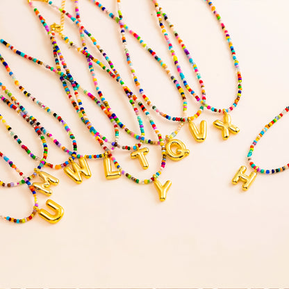 Colgante Inicial multicolor | Baño de Oro 18K y Personalizado Hecho a Mano