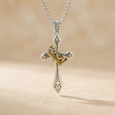 Colgante Cruz con corona imperial | Elegancia Espiritual, Un Emblema de Fe (2x1)