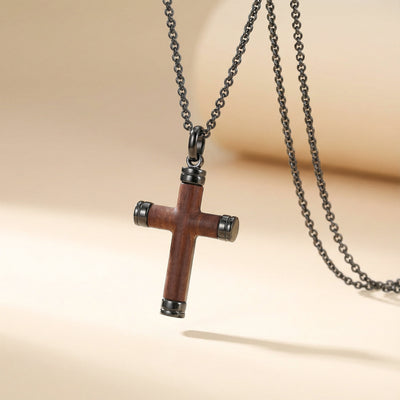Colgante de Cruz de Madera Artesanal para Hombre | Regalo con Significado