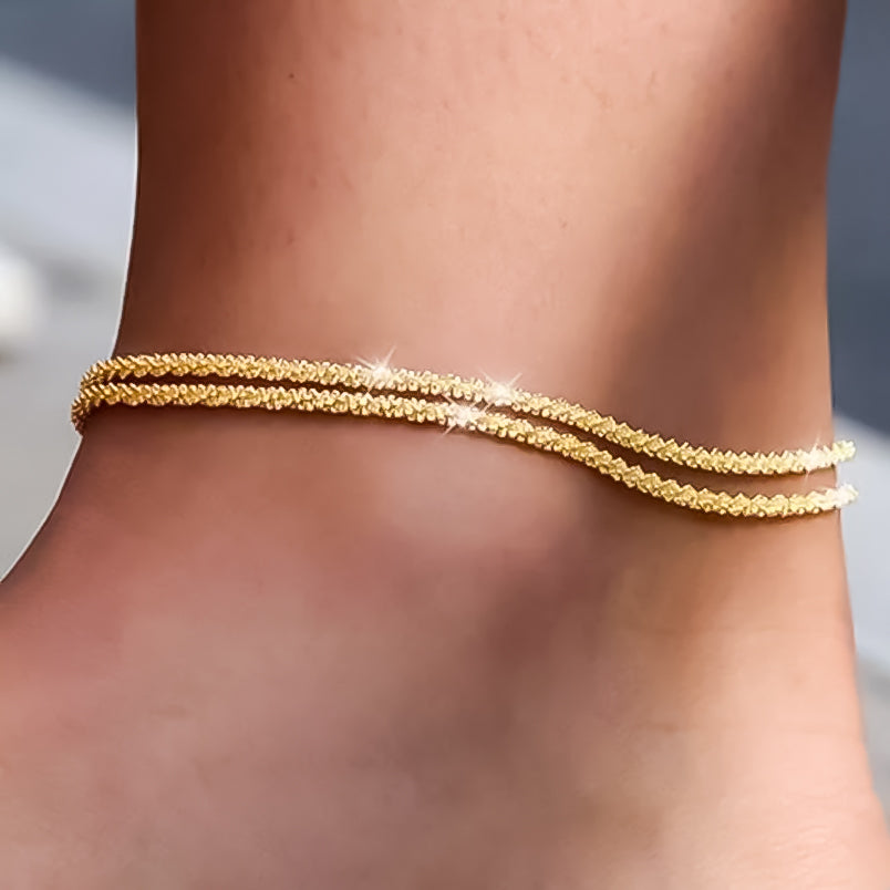 Tobillera Minimalista Doble Cadena | Tobillera Elegante Resistente y Atemporal