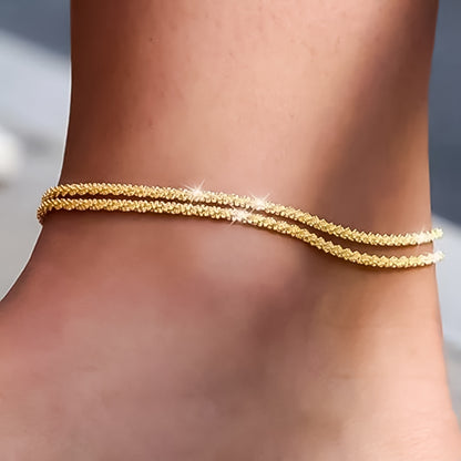 Tobillera Minimalista Doble Cadena | Tobillera Elegante Resistente y Atemporal