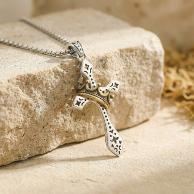 Colgante Cruz con corona imperial | Elegancia Espiritual, Un Emblema de Fe (2x1)