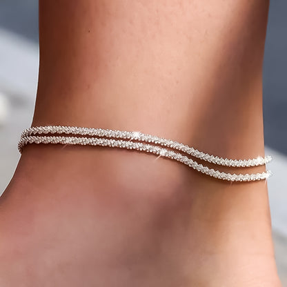 Tobillera Minimalista Doble Cadena | Tobillera Elegante Resistente y Atemporal