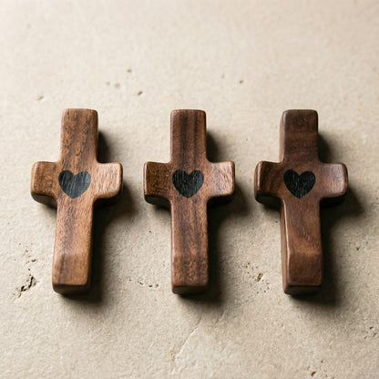 Set de 3 Cruces de Madera Decorativas | Símbolo con Significado | Para Hogar, Oficina o Regalo Especial