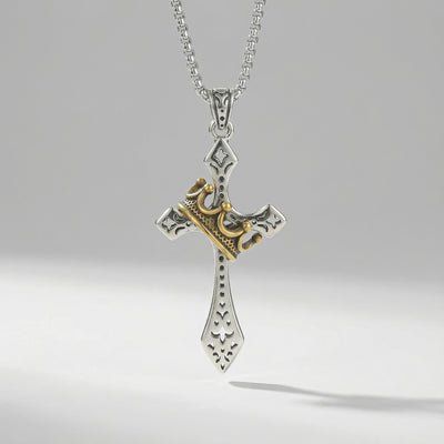 Colgante Cruz con corona imperial | Elegancia Espiritual, Un Emblema de Fe (2x1)
