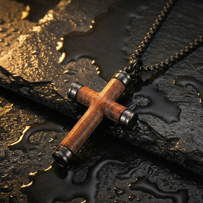 Colgante de Cruz de Madera Artesanal para Hombre | Regalo con Significado