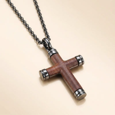 Colgante de Cruz de Madera Artesanal para Hombre | Regalo con Significado