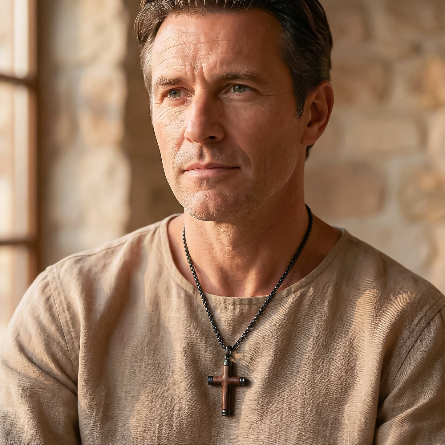 Colgante de Cruz de Madera Artesanal para Hombre | Regalo con Significado