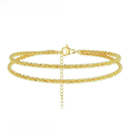 Tobillera Minimalista Doble Cadena | Tobillera Elegante Resistente y Atemporal