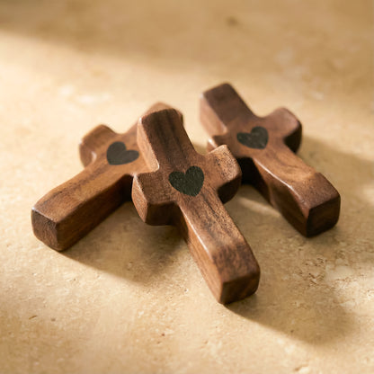 Set de 3 Cruces de Madera Decorativas | Símbolo con Significado | Para Hogar, Oficina o Regalo Especial