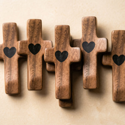 Set de 3 Cruces de Madera Decorativas | Símbolo con Significado | Para Hogar, Oficina o Regalo Especial