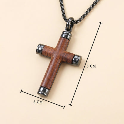 Colgante de Cruz de Madera Artesanal para Hombre | Regalo con Significado