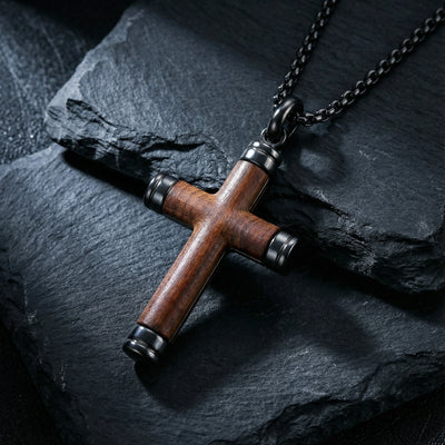 Colgante de Cruz de Madera Artesanal para Hombre | Regalo con Significado