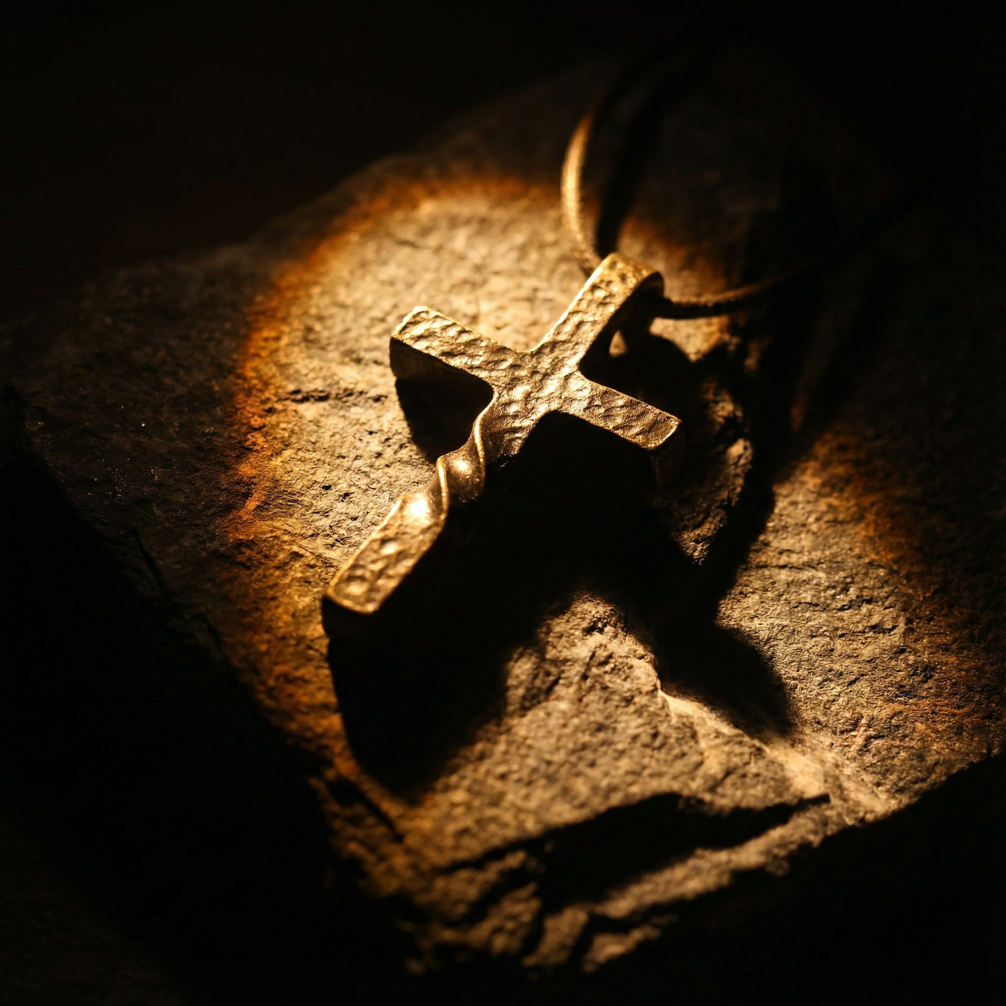 Colgante de Cruz  trenzada Retro para Hombre | Acabado Martillado para regalar