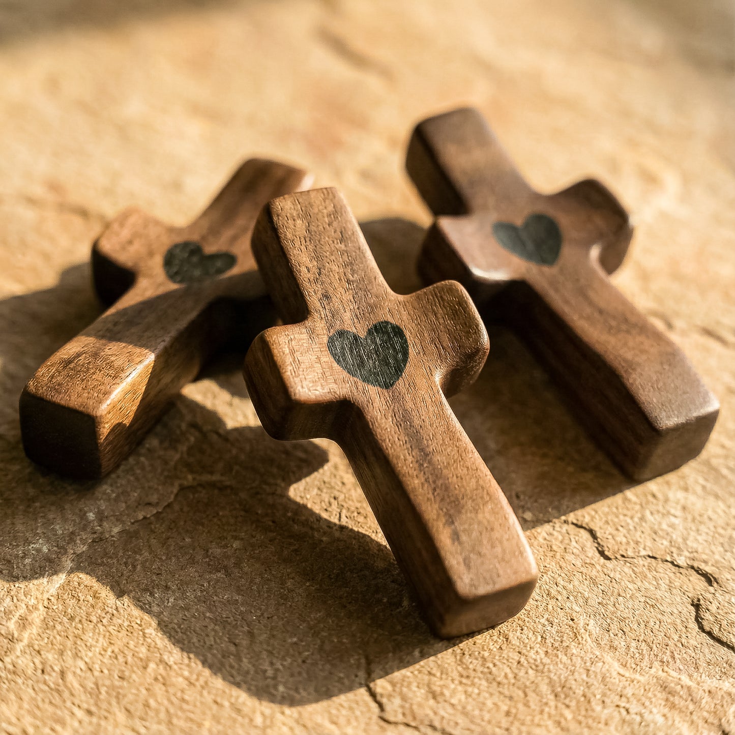 Set de 3 Cruces de Madera Decorativas | Símbolo con Significado | Para Hogar, Oficina o Regalo Especial