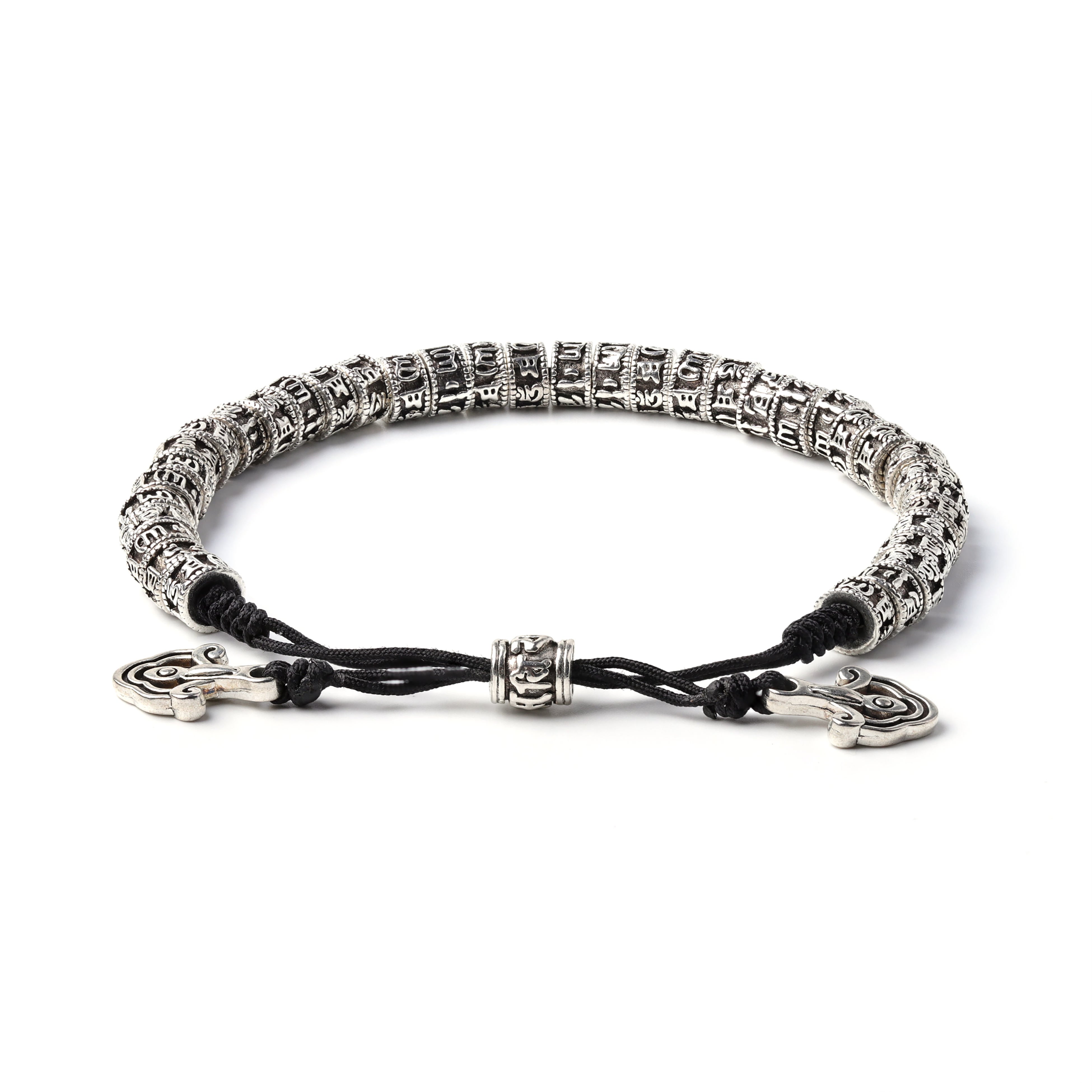 PULSERA OM MANI PADME HUM | Budista Tibetana con Cuentas de Plata | Protección y Energía Espiritual