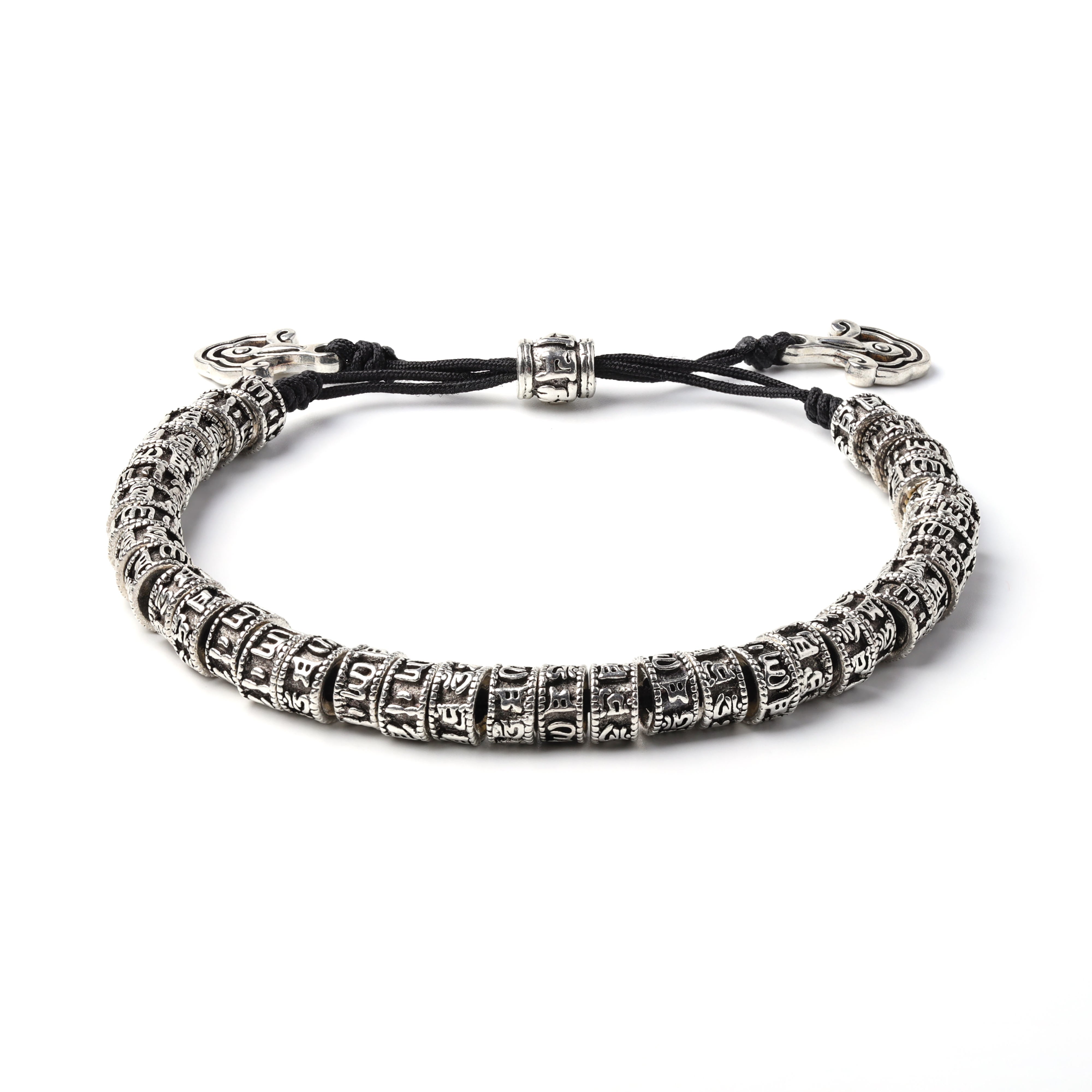PULSERA OM MANI PADME HUM | Budista Tibetana con Cuentas de Plata | Protección y Energía Espiritual