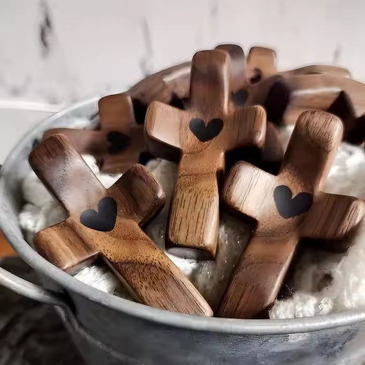 Set de 3 Cruces de Madera Decorativas | Símbolo con Significado | Para Hogar, Oficina o Regalo Especial