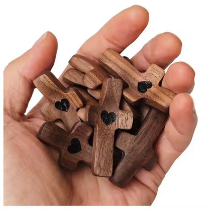 Set de 3 Cruces de Madera Decorativas | Símbolo con Significado | Para Hogar, Oficina o Regalo Especial