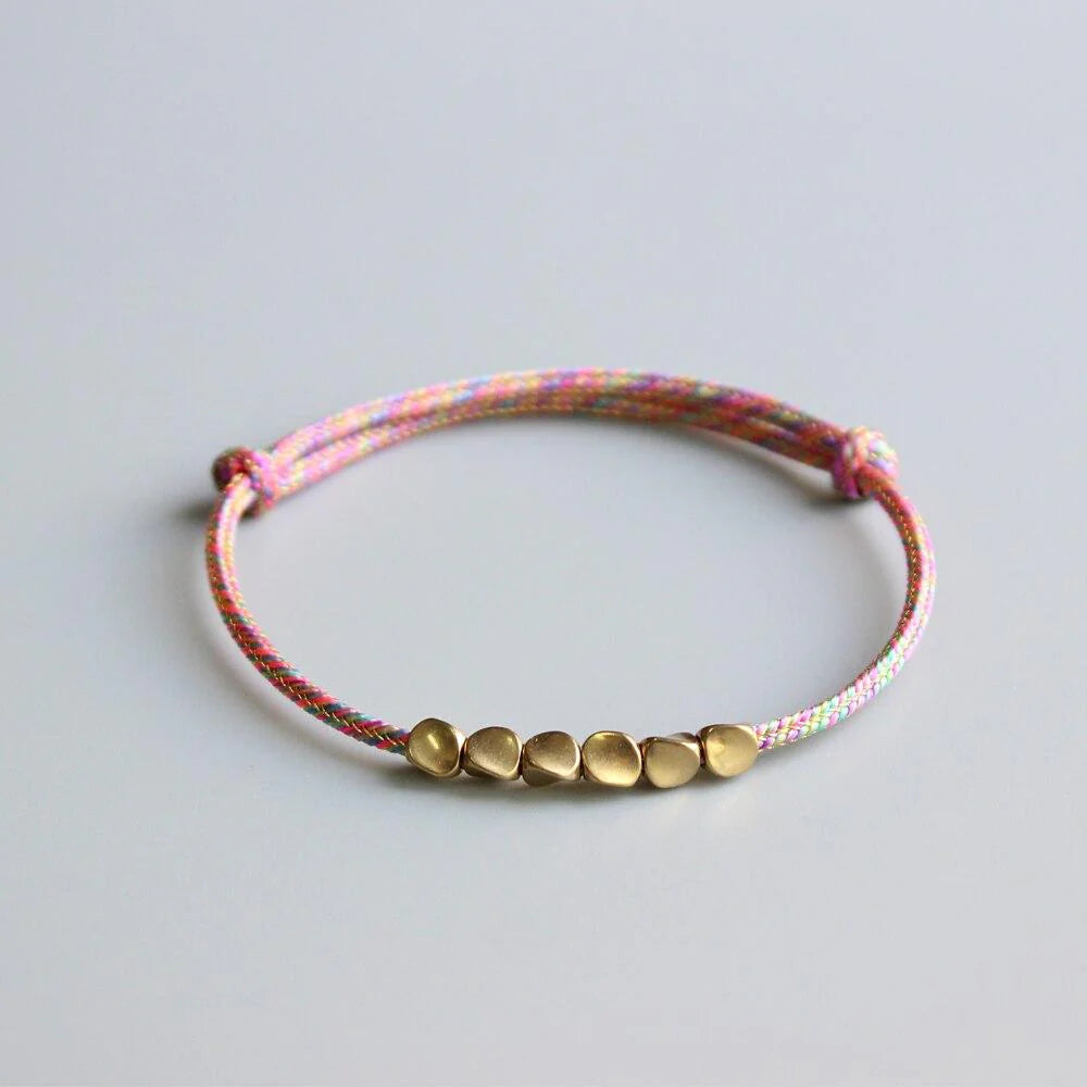 PINK BRACELET WITH BRASS BEADS-PRIVATE LISTING ONLY FOR L.Y.