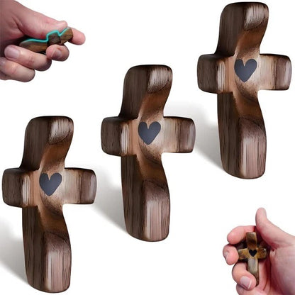Set de 3 Cruces de Madera Decorativas | Símbolo con Significado | Para Hogar, Oficina o Regalo Especial