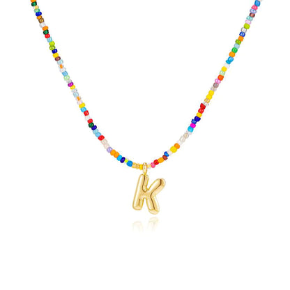 Colgante Inicial multicolor | Baño de Oro 18K y Personalizado Hecho a Mano