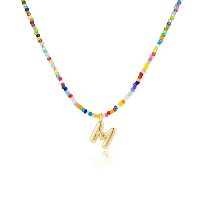 Colgante Inicial multicolor | Baño de Oro 18K y Personalizado Hecho a Mano