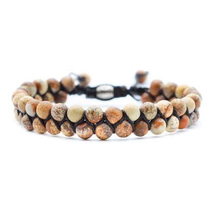 LEOPARD SKIN JASPER BRACELET (BOHO STYLE) - Healing natural stone bracelet