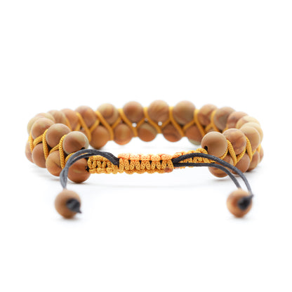 PULSERA JASPE MADERA MATE (ESTILO BOHO) - Pulsera de piedra natural curativa