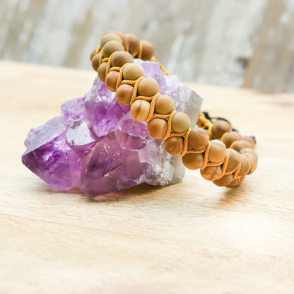 MATTE WOOD JASPER BRACELET (BOHO STYLE) - Healing natural stone bracelet