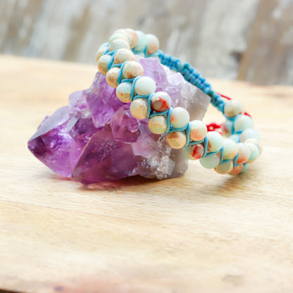 BLUE SNAKESKIN JASPER BRACELET (BOHO STYLE) - Healing Natural Stone Bracelet