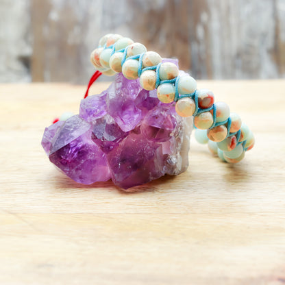 BLUE SNAKESKIN JASPER BRACELET (BOHO STYLE) - Healing Natural Stone Bracelet