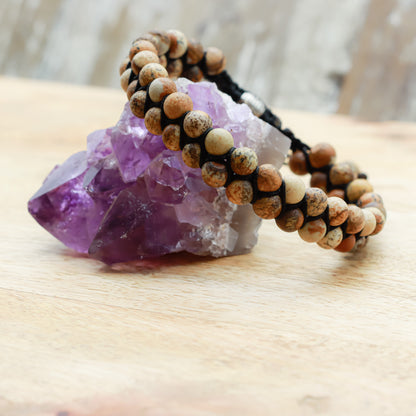 LEOPARD SKIN JASPER BRACELET (BOHO STYLE) - Healing natural stone bracelet