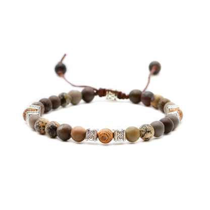 MATTE PICASSO JASPER BRACELET (BOHO STYLE) - Healing natural stone bracelet