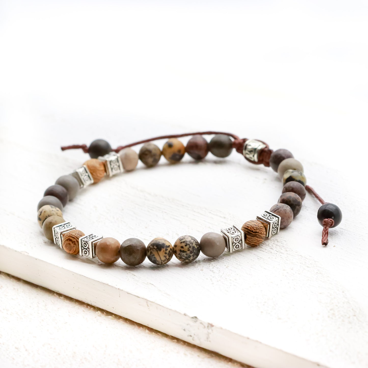 MATTE PICASSO JASPER BRACELET (BOHO STYLE) - Healing natural stone bracelet