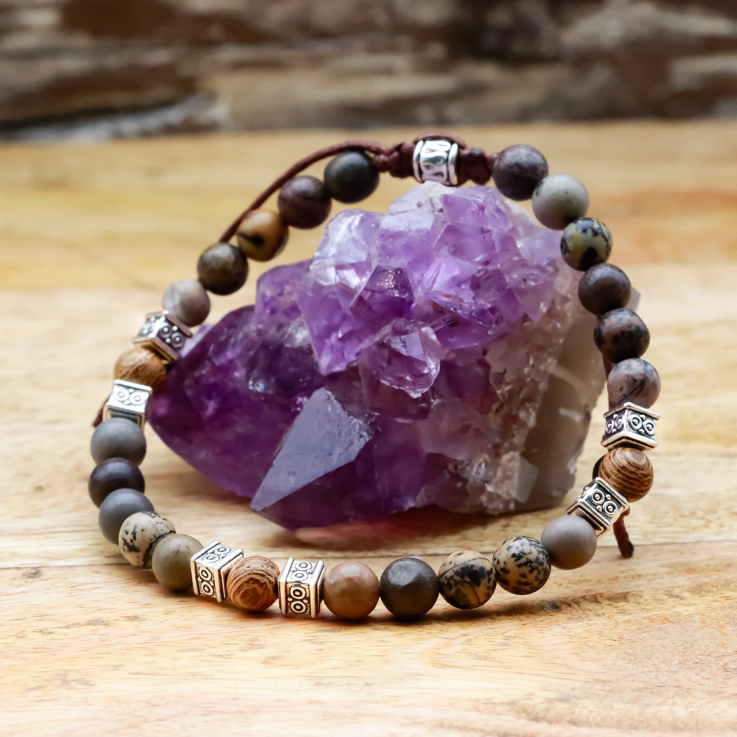 MATTE PICASSO JASPER BRACELET (BOHO STYLE) - Healing natural stone bracelet