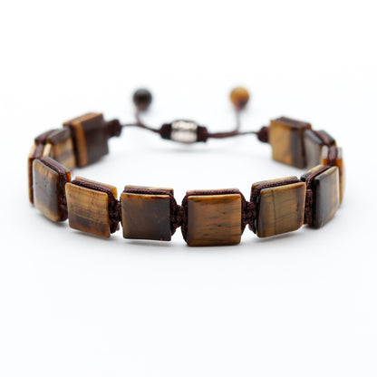 PULSERA MINIMALISTA SHAMBALA · OJO DE TIGRE (ESTILO BOHO) - Pulsera de piedra natural curativa